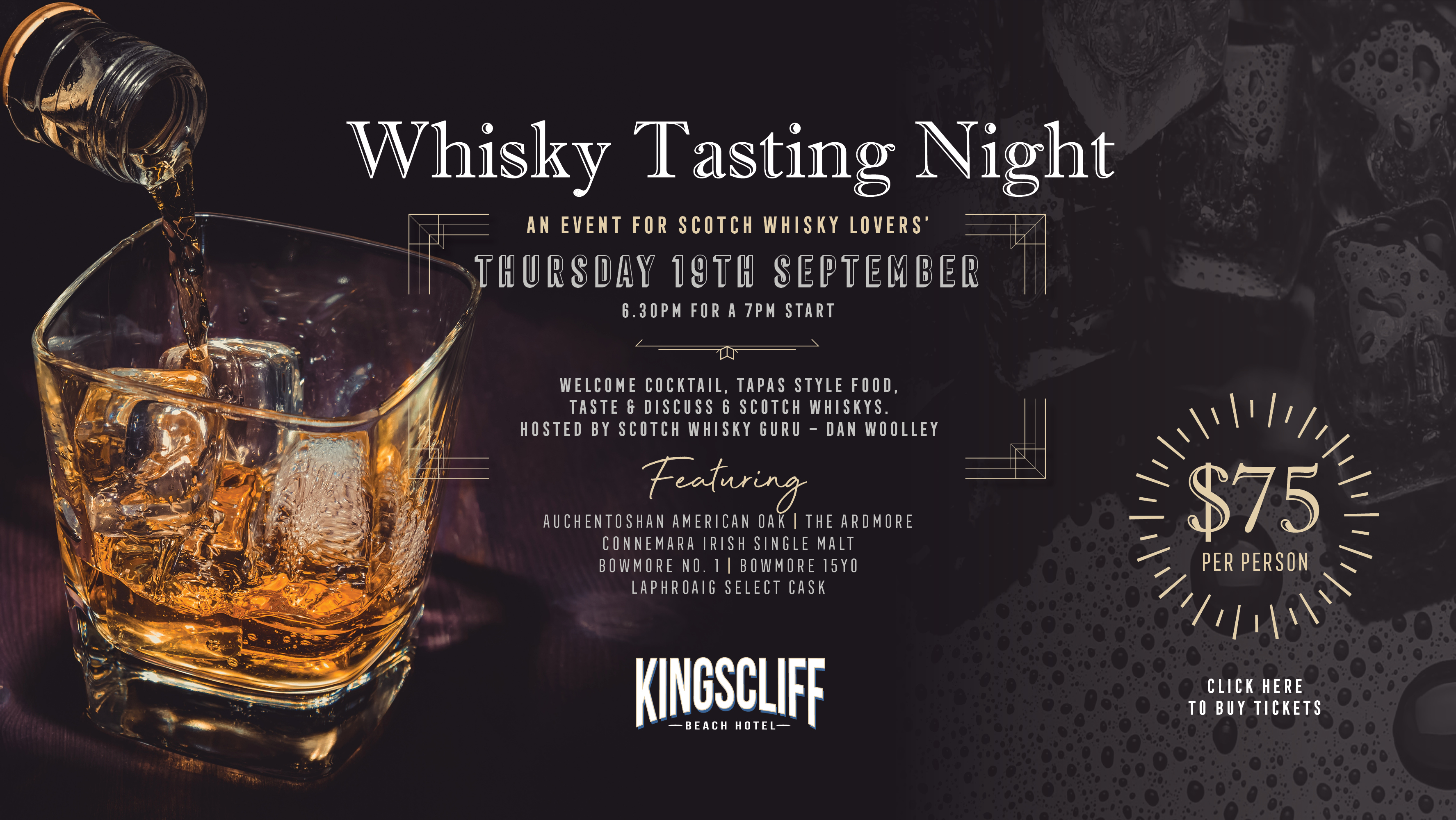 Whisky Tasting Night Kingscliff Beach Hotel.